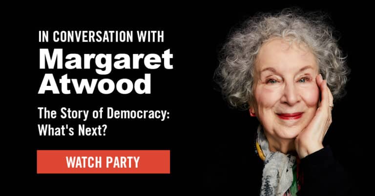 Margaret Atwood and Randy Boyagoda on politics, literature, and freedom In a recent screening, the two authors spoke to UofT students and faculty about what lies beneath our world’s political systems.   